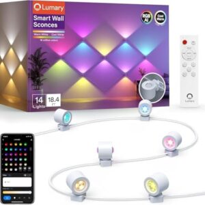 Dealsfig 14 20% Off Lumary RGBAICW Smart Wall Sconces – Color Changing, Alexa | 18.4ft 14 LEDs $119.99