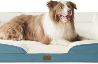 Bedsure L Plus Orthopedic Dog Bed for Large Dogs - Washable Dog Cat Bed Waterproof, L Plus Big Comfort Dogs Couch Sofa with Washable Removable Cover, Pet Bed with Nonskid Bottom, Dune Haze Blue, 38" - Best Deals on Amazon 2026