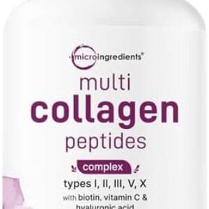Dealsfig 19 22% Off Micro Ingredients Multi Collagen Pills – Types I-V-X, Biotin, Hydrates | 240 Caps $19.58
