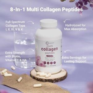 Dealsfig 20 22% Off Micro Ingredients Multi Collagen Pills – Types I-V-X, Biotin, Hydrates | 240 Caps $19.58